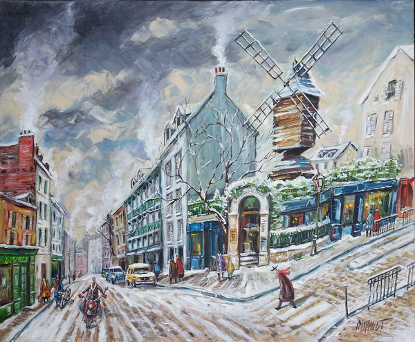 Le Moulin de la Galette sous la neige - Montmartre